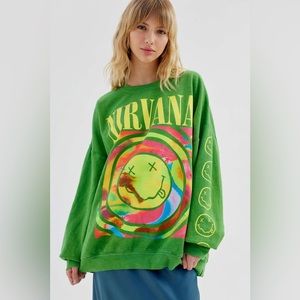 Urban outfitters Green nirvana crewneck size small/medium